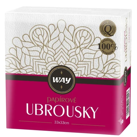 Ubrousky papírové 33x33 bílé 140g Autentický