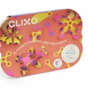 Magnetická stavebnice CLIXO Crew růžovožlutá 30ks Sezónní Sleva