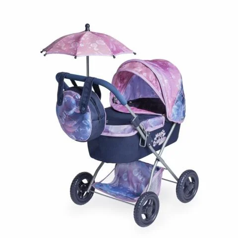 Kočárek pro panenky skládací Magic Bubble se slunečníkem a taškou - 60 cm Poslední Šance