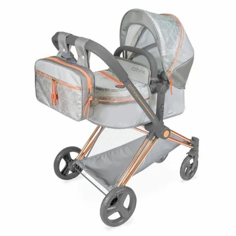 Skládací kočárek pro panenky 3v1 s batůžkem CITY X - 73cm Akční Cena