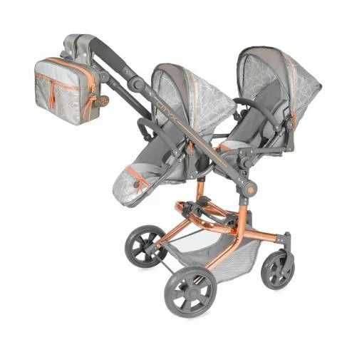 Skládací kočárek pro dvojčata panenky s batůžkem CITY X- 91cm Akce