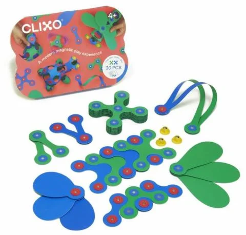 Přímo Od Výrobce Magnetická stavebnice CLIXO Crew modrozelená 30 ks