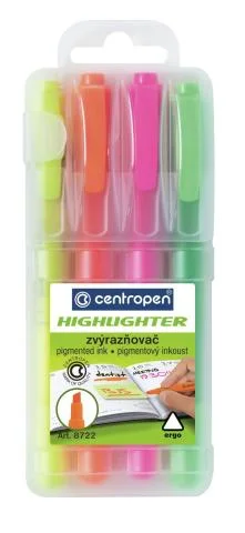 Zvýrazňovač Centropen 8722/4ks Oblíbený