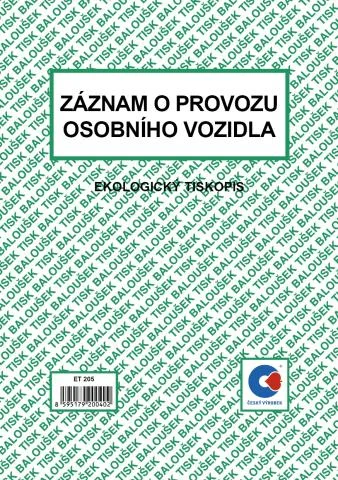 Sleva Záznam o provozu voz. osob. dopravy Baloušek A5 ET205 - nepropisující