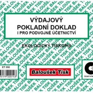 Novinka Výdajový pokladní doklad A6 Baloušek ET050 pro podvoj. účetnictví - nepropisující