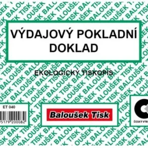 Aktuální Výdajový pokladní doklad A6 Baloušek ET040 - nepropisující