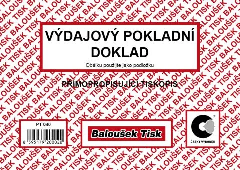 Výdajový pokladní doklad A6 Baloušek NCR PT040 - propisující Nová Kolekce