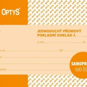 Originální Příjmový pokl. doklad NCR A6 OPT 1302 - propisující