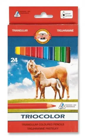 Pastelky 3144 silné JUMBO trojhranné 24 Koh-i-noor Koně Dokud Zásoby Vydrží