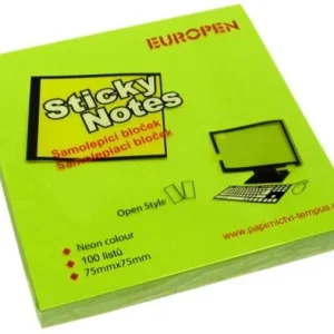 Lepicí blok Y 75x75/100l neon zelená Tovární Cena