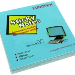 Lepicí blok Y 75x75/100l neon modrá Časově Omezené