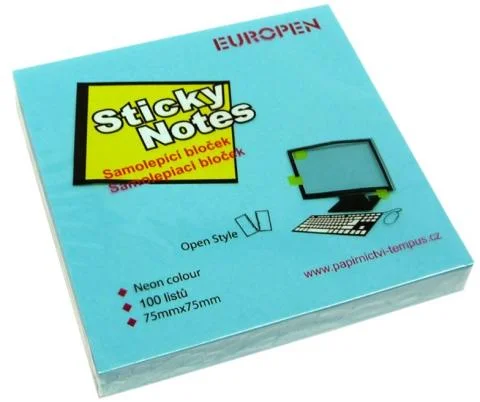 Lepicí blok Y 75x75/100l neon modrá Časově Omezené