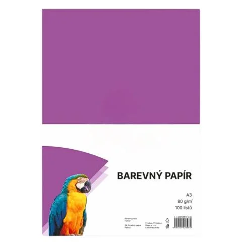 Papír barevný Color A3/80 fialový 100ks Novinka