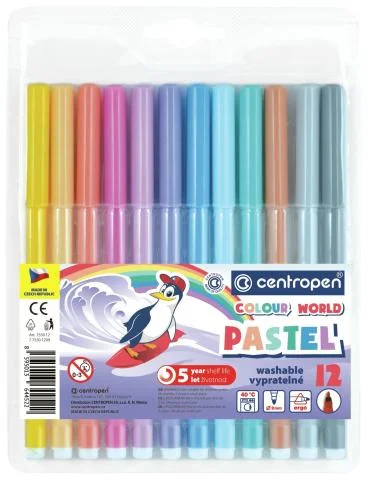 Popisovač Centropen 7550/12ks pastelové barvy Omezená Nabídka