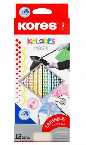Pastelky KORES KOLORES Magik gumovací trojhranné 12ks Odeslání Ihned