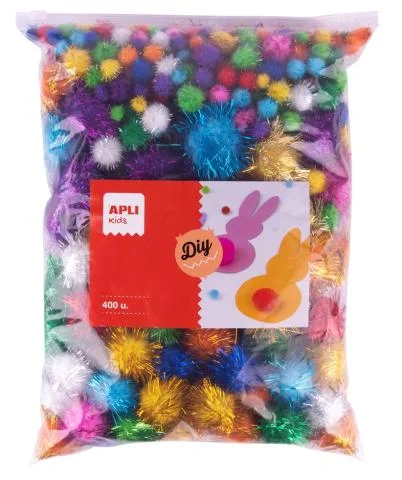 Finální Výprodej Pompony třpytivé kuličky mix barev a velikostí JUMBO SET 400ks