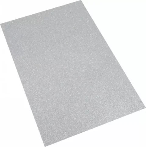 Pěnová guma glitr 20x29cm stříbrná Ihned K Objednání
