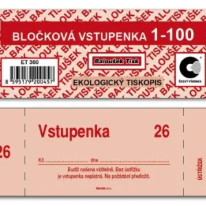 Akční Cena Vstupenky bločkové ET300 1-100