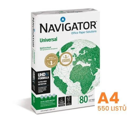 NAVIGATOR UNIVERSAL A4/80gr xerografický papír kvalita "A"/550listů Zlevněný