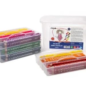 Pastelky RICO trojhranné JUMBO 5mm v úložném praktickém boxu 120ks Cenová Bomba