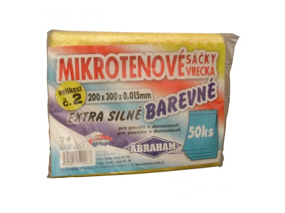 Sáček mikrotenový 200x300mm žlutý 50ks Časově Omezené