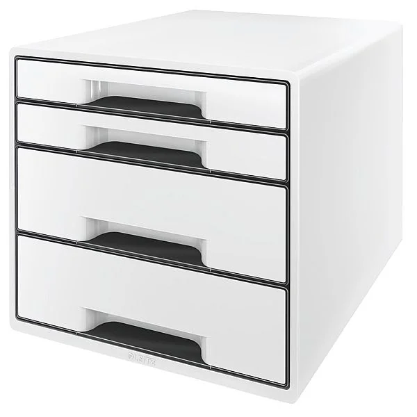 Zásuvkový box - stolní kostka B&W, 4 zásuvky, bílá Must-Have