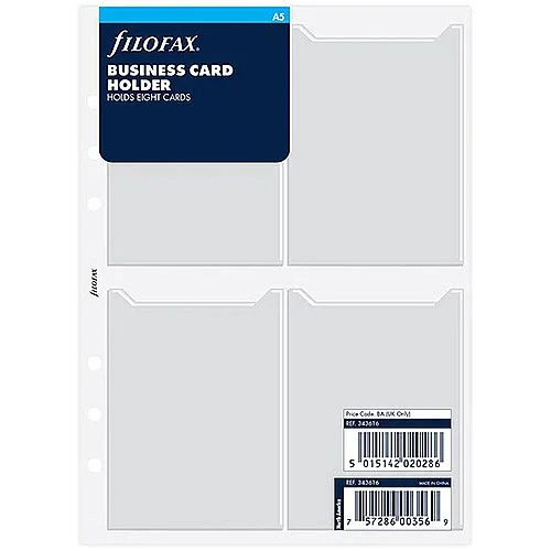 Filofax náplň A5, na vizitky, 8 kapes Expresní Doručení