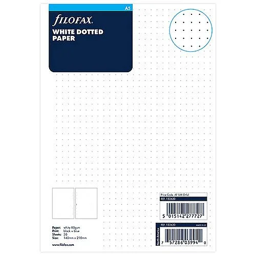Filofax náplň A5, papír bílý tečkovaný Horká Nabídka