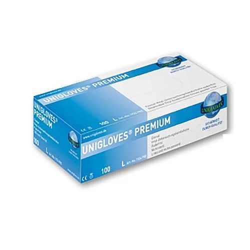 Omezená Nabídka Rukavice vinyl Premium bez pudru, čirá, č. M, 100 ks