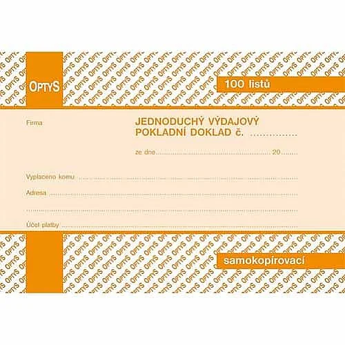Výdajový pokladní doklad propisující jednoduc, A6 Nejlepší Cena
