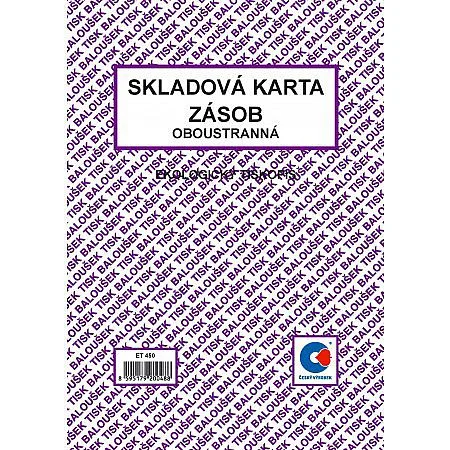 Baloušek - Skladová karta zásob, ET450, A5, 10l, oboustranná Omezená Nabídka