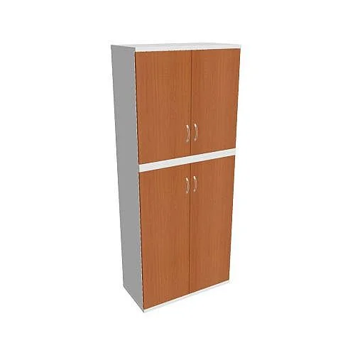 Ověřený Skříň policová dvéřová 192*80 cm S58006, bílá/třešeň