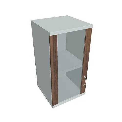 Skříň policová dvéřová 76.8*40 cm S24002LH, šedá/ořech Výhodná Nabídka