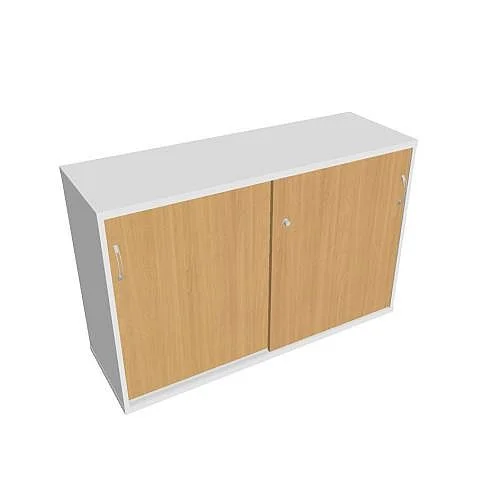 Skříňka s posuv. dveřmi 76.8*120 cm SZ212002, bílá/buk Aktuální