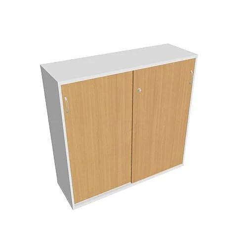 Cenově Výhodný Skříňka s posuv. dveřmi 115.2*120 cm SZ312002, bílá/buk