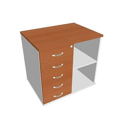 Poslední Šance Skříň kon stol levá napříč 80 cm SPKZ38060LN, bílá/třešeň