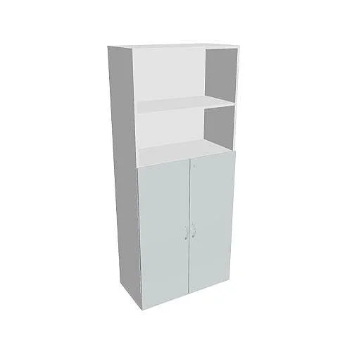 Výhodná Nabídka Skříň policová dvéřová 185*80 cm DZ58004, bílá/šedá