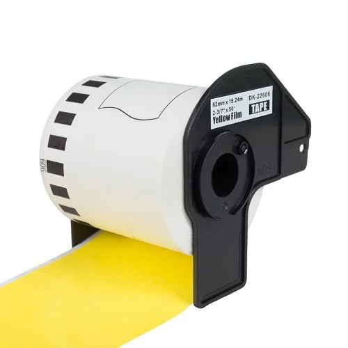 PRINTLINE kompatibilní etikety s Brother DK-22606, žlutá filmová role 62 x 15,24m Omezená Nabídka