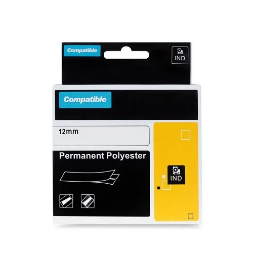 PRINTLINE kompatibilní páska s DYMO 622289, 12mm, 5.5m, černý tisk/průhl p., RHINO polyes. Bezpečná Platba