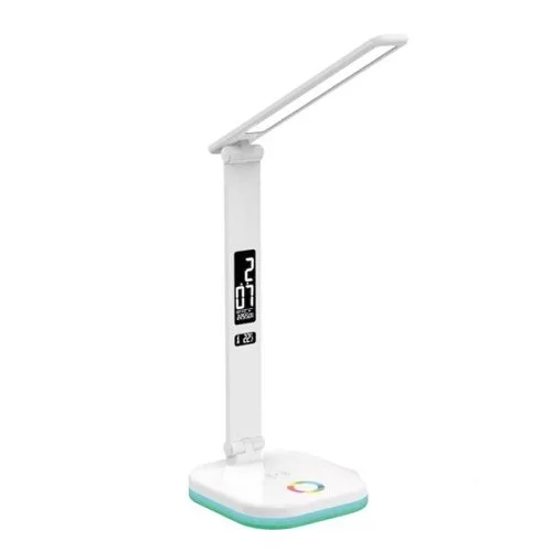 Platinet PDL711RGBW stolní LED lampa stmívatelná, bezdrátové nabíjení, hodiny, bílá Značkový