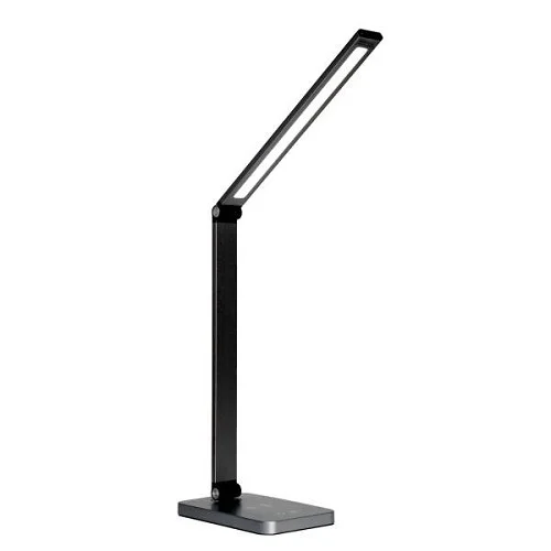 Platinet PDL888B stolní LED lampa 10W stmívatelná, dotykové ovládání, bezdrátové nabíjení, USB port, černá Novinka