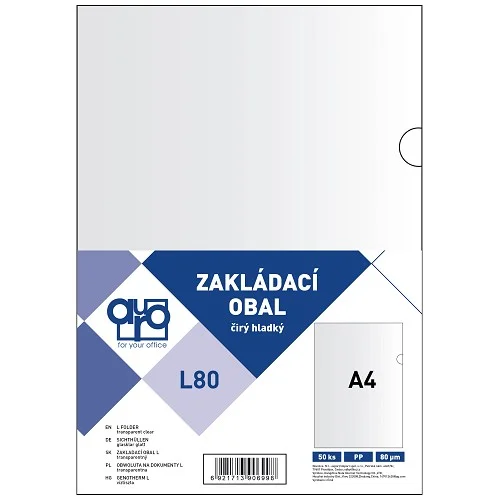 Omezená Nabídka Auro Office L80 - zakládací obal A4, 80 µm, PVC, hladký - 50 ks