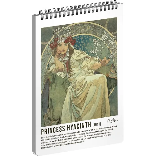 NOTIQUE - kroužkový blok Alfons Mucha - Princezna, A5, linkovaný Víkendová Akce