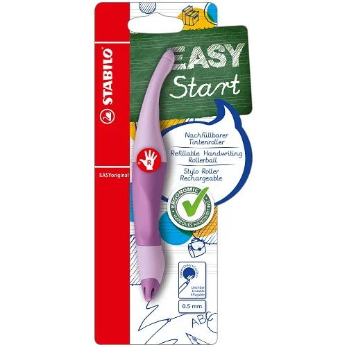 Ergonomický roller pro praváky - STABILO EASYoriginal Pastel pastelová fialová - B-58461-5 - vč. bombičky s modrým zmizíkovatelným inkoustem Super Cena