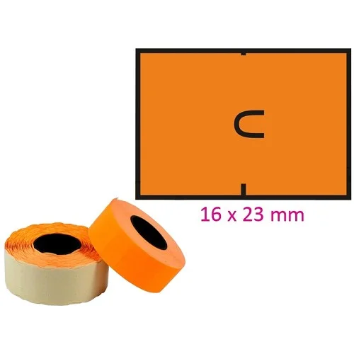 Motex - cenové etikety 16 × 23 mm, 870 etiket, oranžové Výprodej