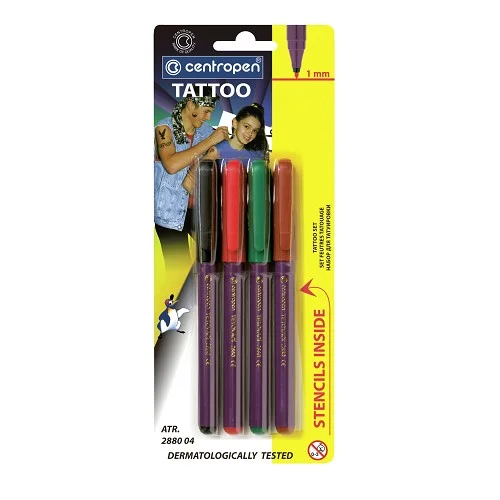 Víkendová Akce Centropen 2880/4 - tetovací popisovač 1 mm, mix barev - 4 ks