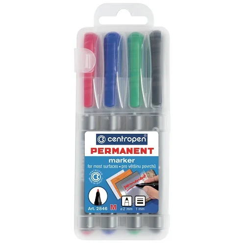 Akční Nabídka Centropen 2846/4 - permanentní popisovač 1 mm - 4 ks v etui