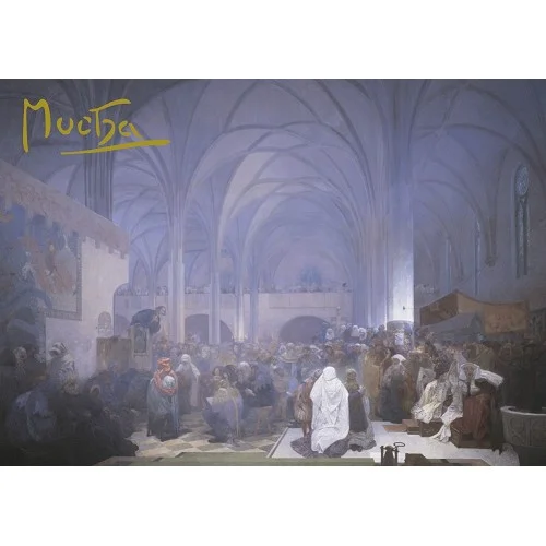 Autentický Pohled Alfons Mucha Slovanská epopej – Kázání mistra Jana Husa, krátký
