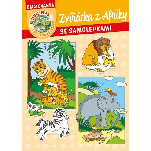 Baloušek - omalovánka A4, se samolepkami - Zvířátka z Afriky Cenově Výhodný
