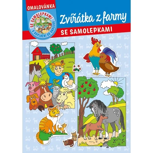 Horká Nabídka Baloušek - omalovánka A4, se samolepkami - Zvířátka z farmy